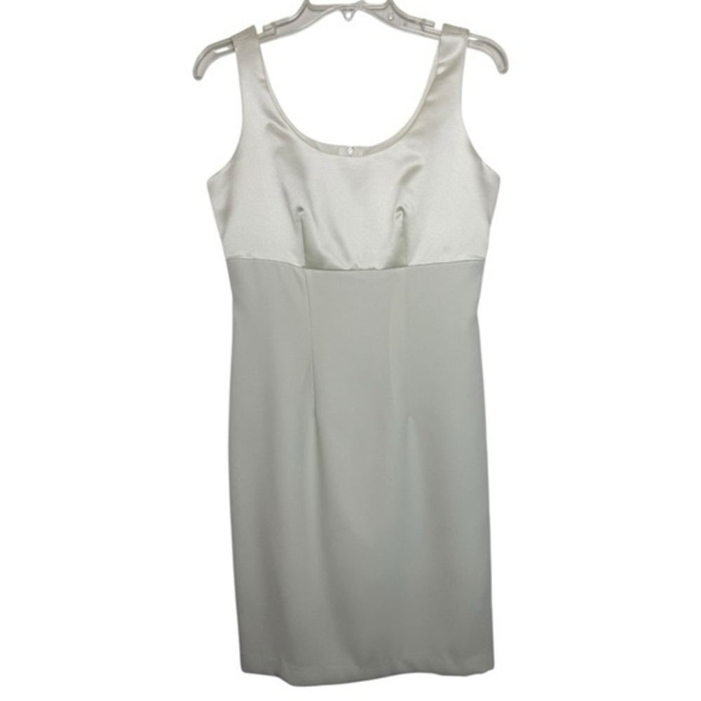 Vintage 80s White Mini Dress Size 6 A Line Sleeveless Minimal Bridal